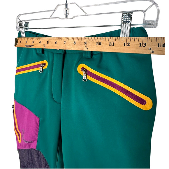 Vintage 80's/90s Ski Pants Womans M Waterproof Snowboard Bright Colors Teal Pink - Picture 7 of 8